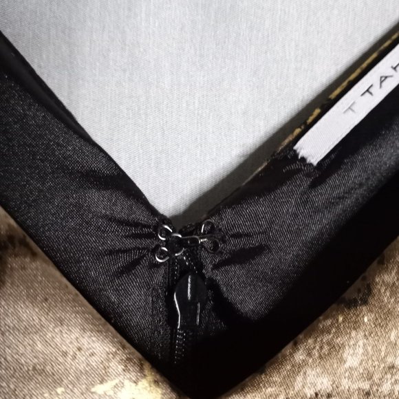 Tahari Women's Dress Gold/Brown Metallic Floral Sleeveless Sheath Knee Length 12 - Picture 7 of 10